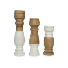 CANDLE SET OF 3 PCS - ANTIQUE WHITE