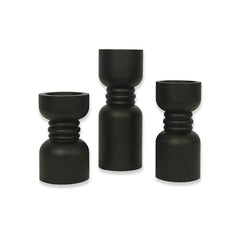 CANDLE SET OF 3 PCS - BLACK