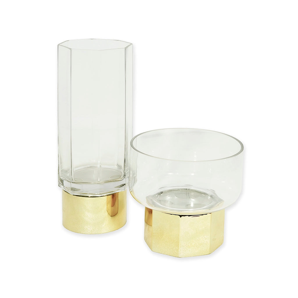 VASE SET 2 PCS - CLEAR