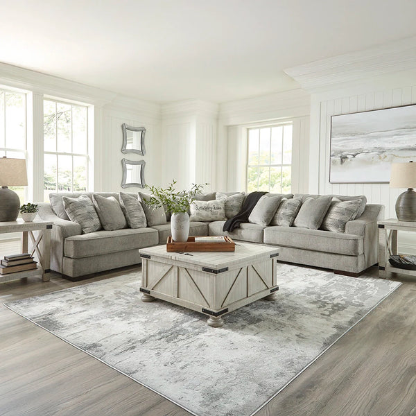 Bayless sectional sofa in smoke gray upholstery