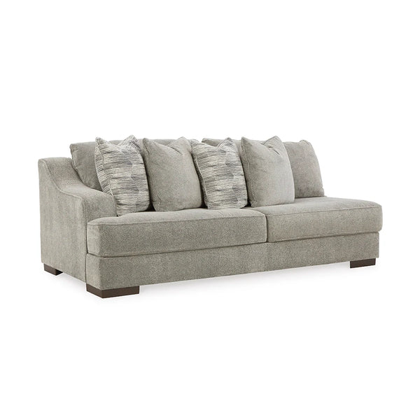 Stylish smoke gray sectional with wide cushions