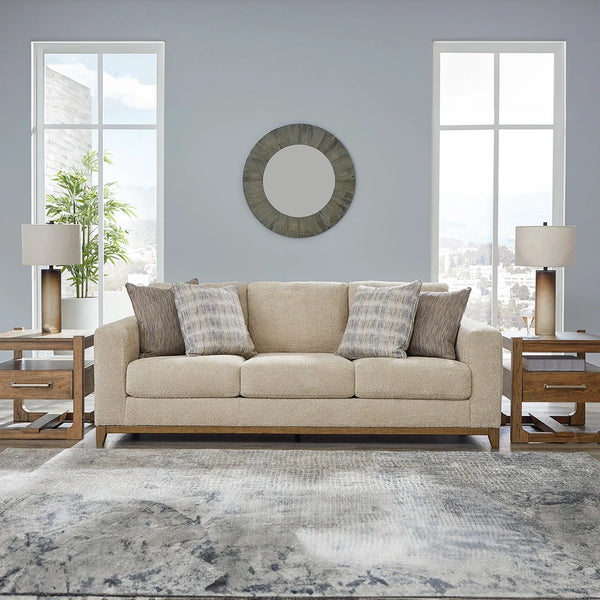 Desert color sofa with transitional wood trim ��� Ashley UAE.