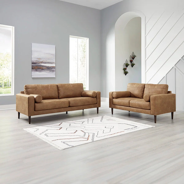 Brown sofa couch ��� single sofa included in Telora 3-piece set.