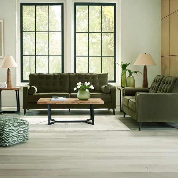Ashley green three-piece sofa set with modern design