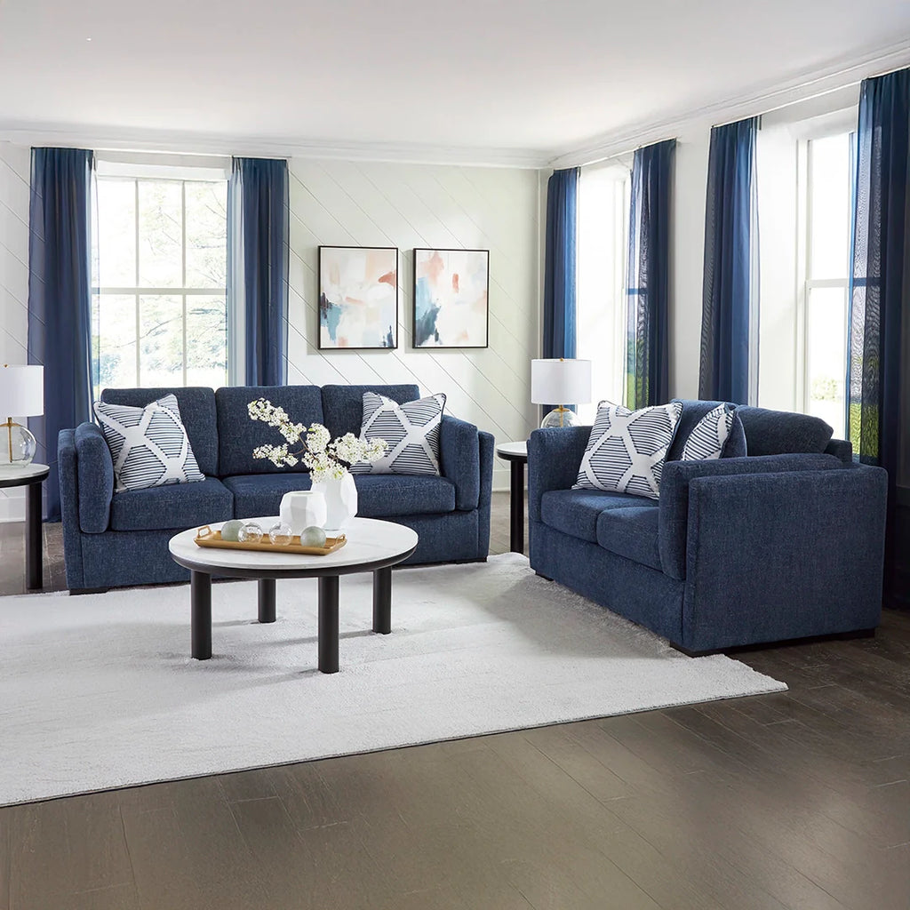EVANSLEY SOFA SET 3 PCS BLUE