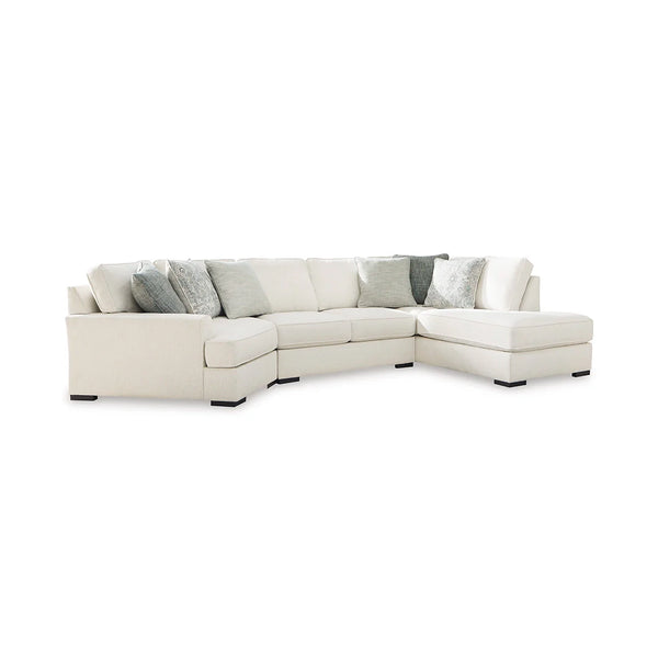 Modern sectional sofa set with 6 decorative pillows