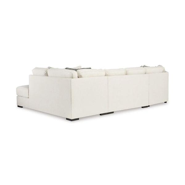 Soft beige sectional with chaise and modular seating