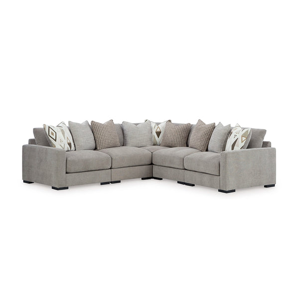 ASLAN COURT SECTIONAL SOFA 5 PCS - GREY