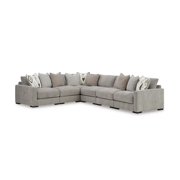 ASLAN COURT SECTIONAL SOFA 6 PCS - GREY