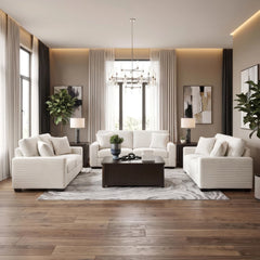 AMESLEY SOFA SET 3 PCS - CREAM