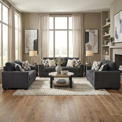 LOREO SOFA SET 3 PCS - DARK GREY
