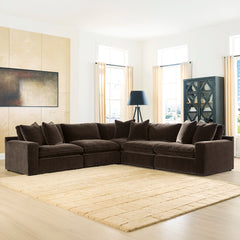Maxton Heights SECTIONAL SOFA 5 PCS - DARK BROWN