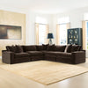 Maxton Heights SECTIONAL SOFA 5 PCS - DARK BROWN