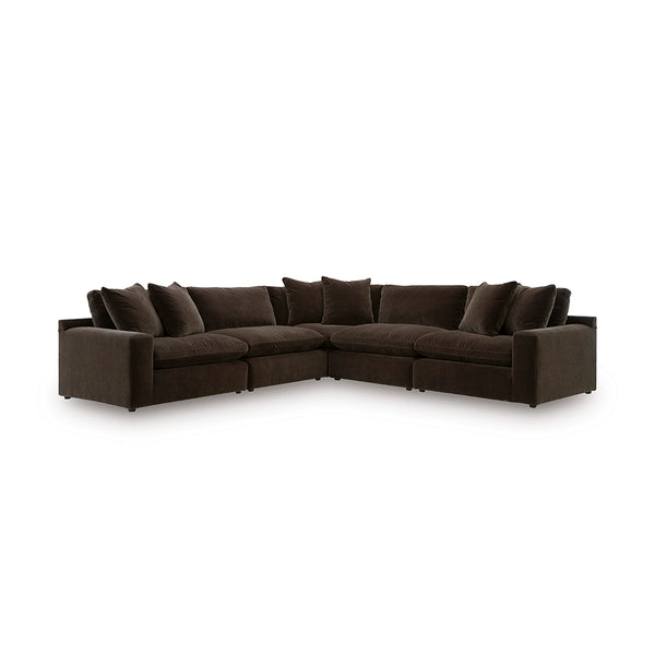 MAXTON HEIGHTS SECTIONAL SOFA 5 PCS - DARK BROWN