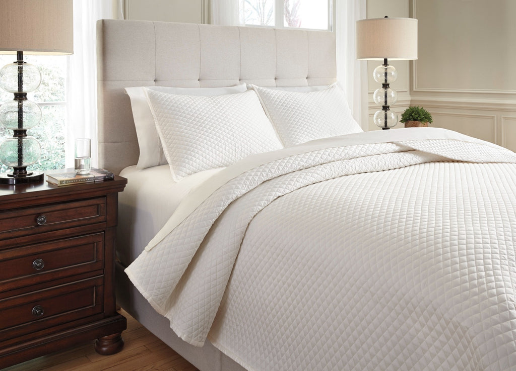 DIETRICK KING BEDDING SET OF 3 - WHITE