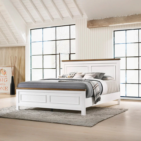 Montillan king panel bed in medium gray-brown finish with blackened wood grain – Ashley UAE bedroom furniture