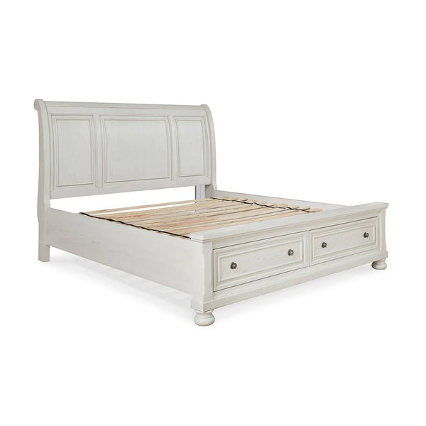 Robbinsdale bed storage footboard with dark bronze-tone knobs – Ashley UAE