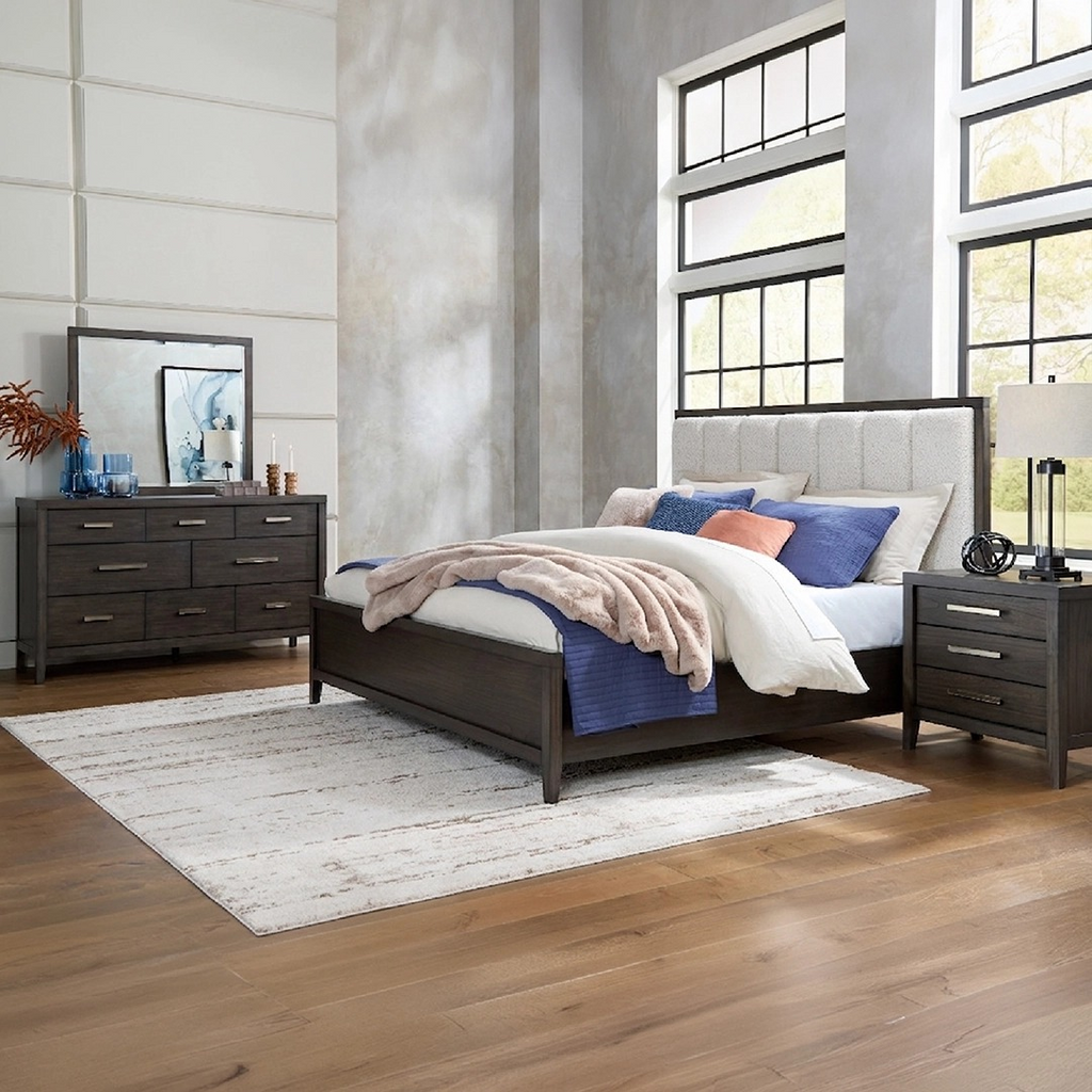 WESTONFORT BEDROOM SET WITHOUT WARDROBE KING SIZE (193*203 CM) - DARK BROWN