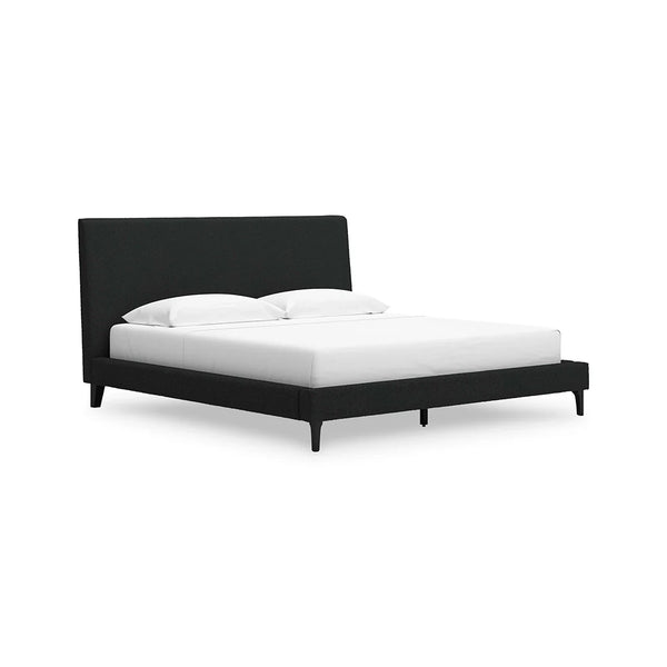 Black boucle Cadmori king bed with durable engineered wood frame – Ashley UAE bedroom furniture