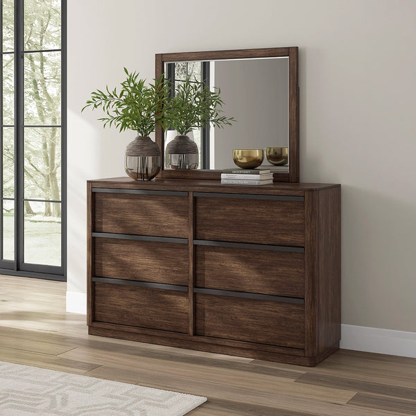 KENDAMOR BEDROOM SET WITHOUT WARDROBE QUEEN SIZE (160*200 CM) - DARK BROWN