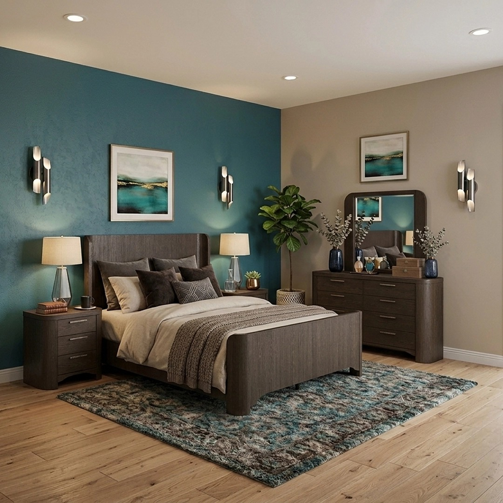 NEO BEDROOM SET WITHOUT WARDROBE KING SIZE (180 X 200 CM) - BROWN