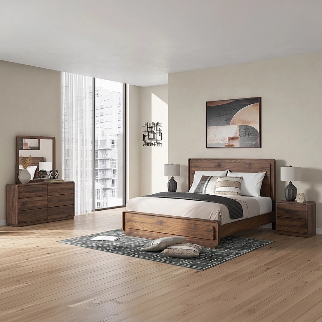 HOLLINAZE BEDROOM SET WITHOUT WARDROBE KING SIZE (193*203 CM) - BROWN