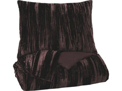 WANETE BEDDING KING SET OF 3 - BLACK