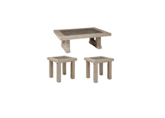 HENNINGTON COFFEE TABLE SET 3 PCS - BROWN