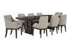 BURKHAUS DINING TABLE SET 8 CHAIRS + BUFFET - BROWN