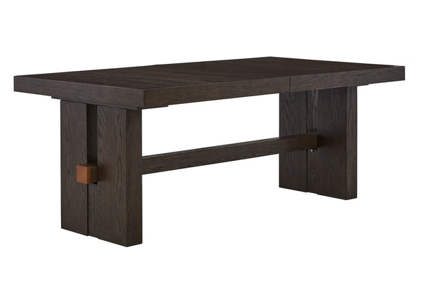 BURKHAUS DINING TABLE SET 8 CHAIRS + BUFFET - BROWN