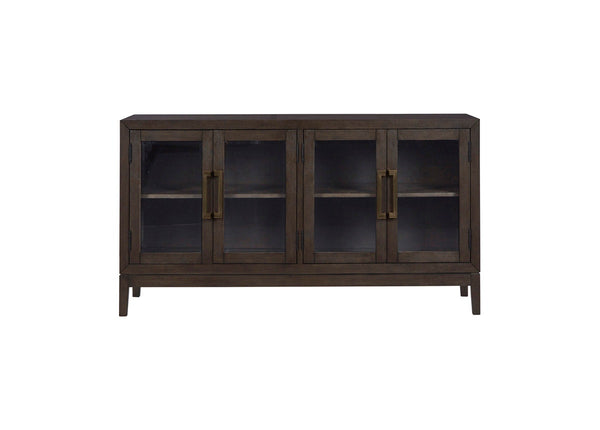 BURKHAUS DINING TABLE SET 8 CHAIRS + BUFFET - BROWN