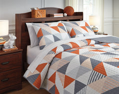 LAYNE BEDDING SET OF 3 - GREY