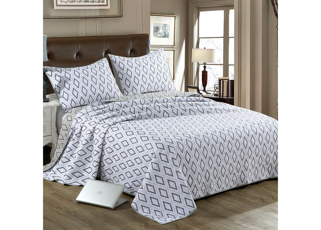 FRAVITA KING SIZE BEDDING SET OF 3 PCS - WHITE