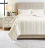 REIDLER BEDDING SET KING SIZE 3 PCS - BEIGE