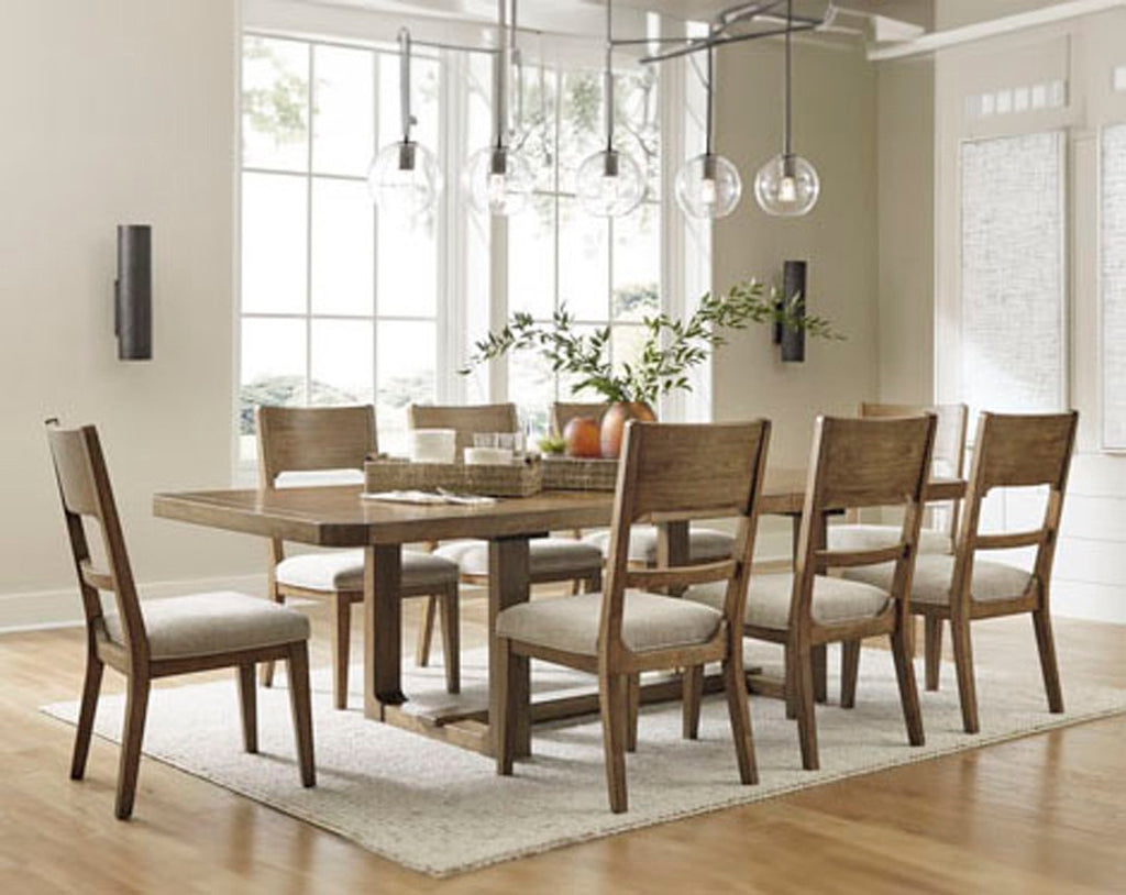 CABALYNN DINING TABLE SET 8 CHAIRS - BROWN