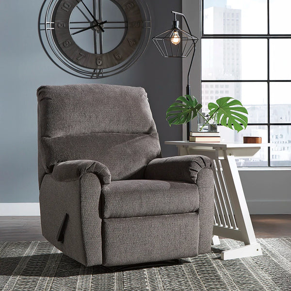 Zero Wall recliner chair with plush upholstery and divided back ��� Ashley UAE
