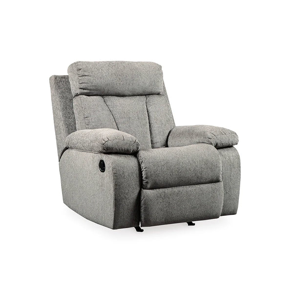 Neutral upholstered Mitchiner recliner with attached back and seat cushions ��� Ashley UAE