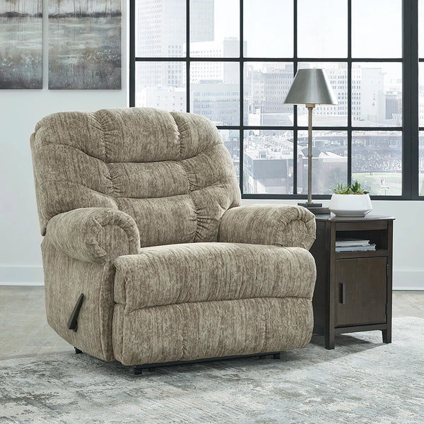 Large-scale recliner chair in plush upholstery designed for taller and broader comfort ��� Ashley UAE