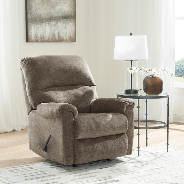 Rocker recliner with ultra-soft polyester upholstery and one-pull reclining ��� Ashley UAE