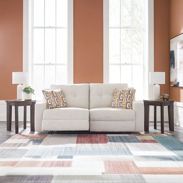 Zero-wall corner recliner sofa featuring plush cushions and modern style.