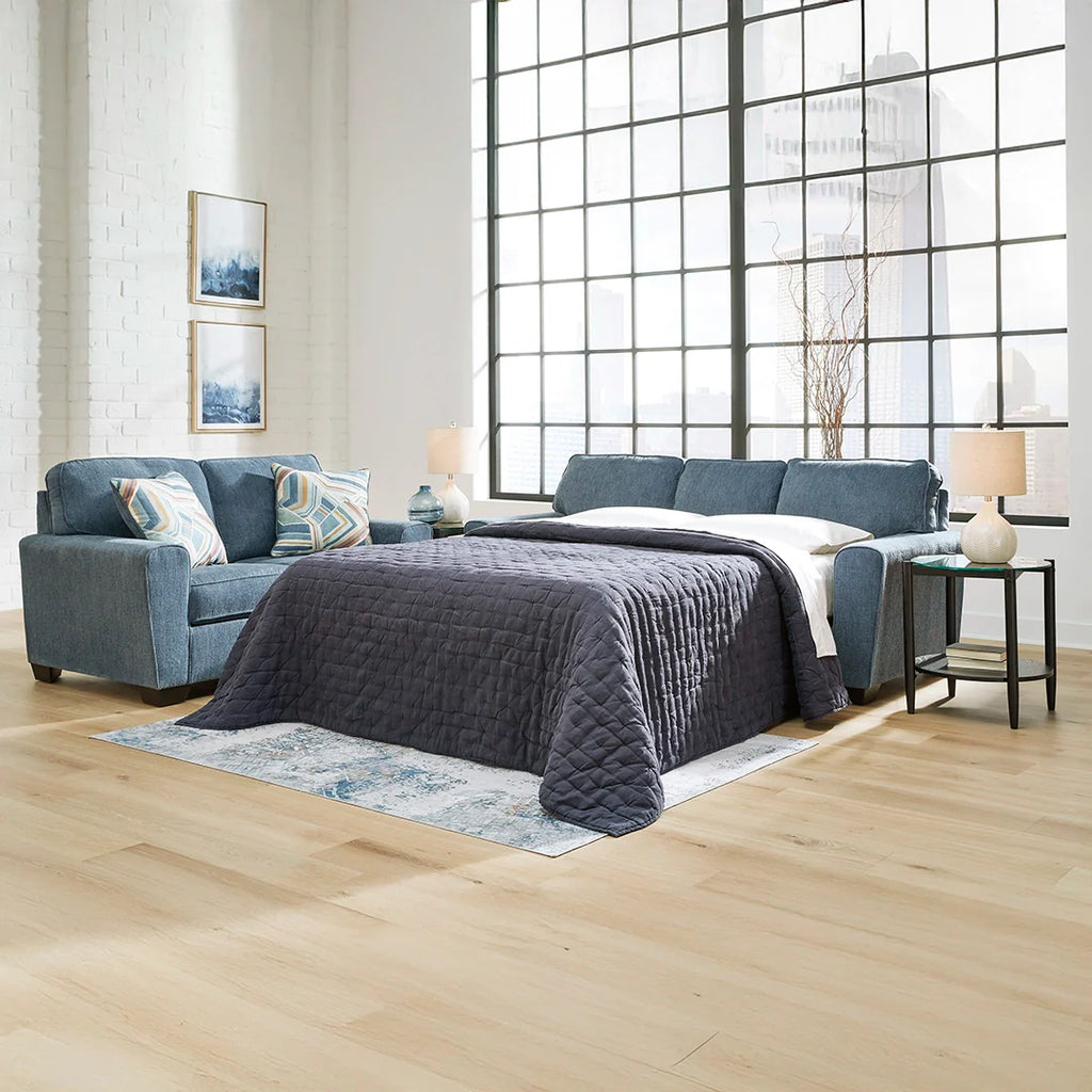 CASHTON SOFA SLEEPER 3 SEATER BLUE