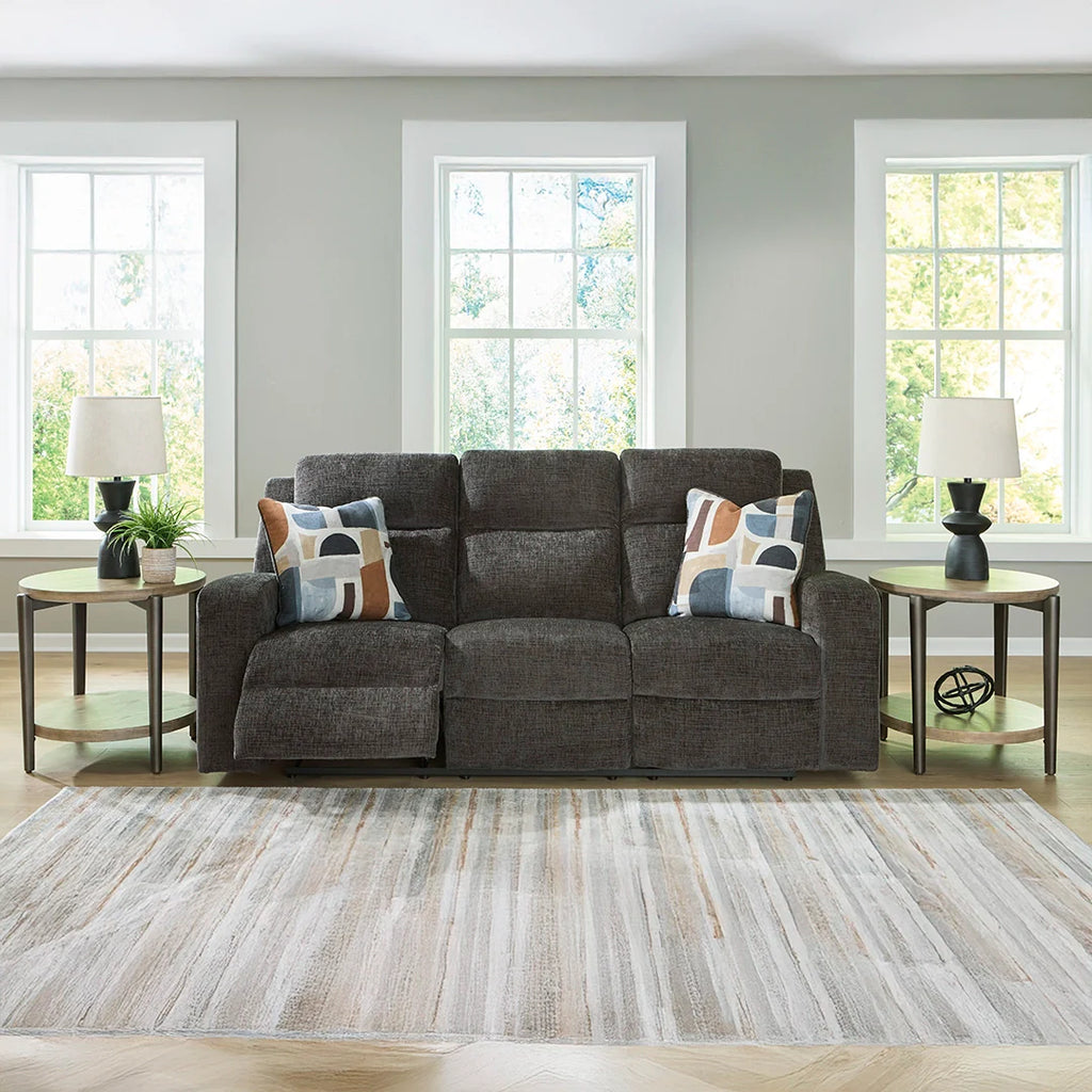 KANLOW SOFA RECLINER 3 SEATER GREY