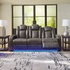 FYNE-DYME SOFA RECLINER 3 SEATER BLACK