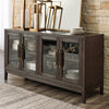 BURKHAUS DINING TABLE SET 12 CHAIRS + BUFFET - BROWN