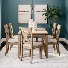 SANBRIAR DINING TABLE SET 6 CHAIRS