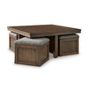 DEVONIA COFFEE TABLE SET 3 PCS - BROWN