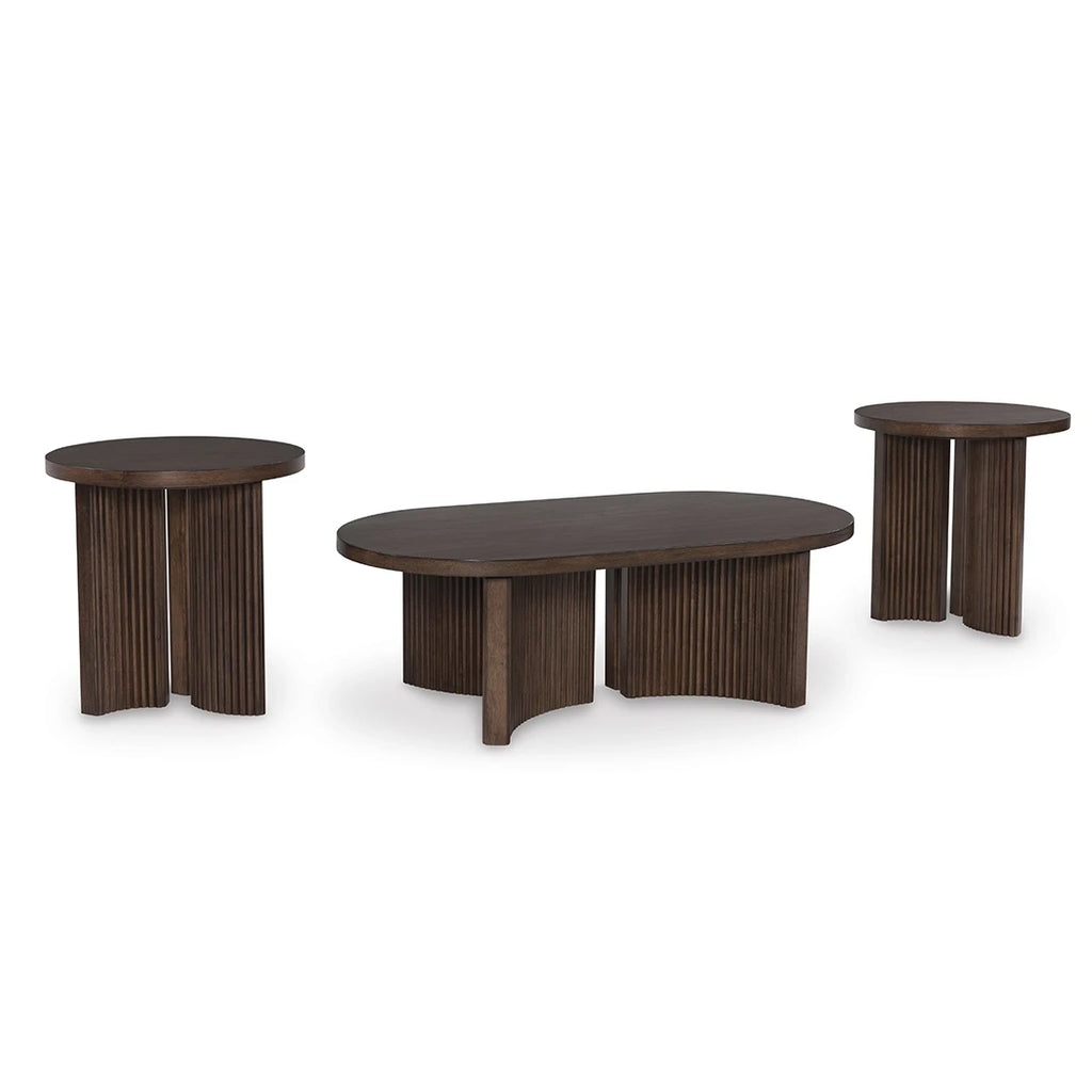 KORESTONE COFFEE TABLE SET 3 PCS - BROWN