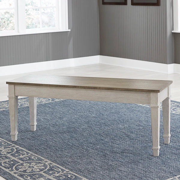 Skempton rustic bench brown and white solid wood ��� Ashley UAE furniture