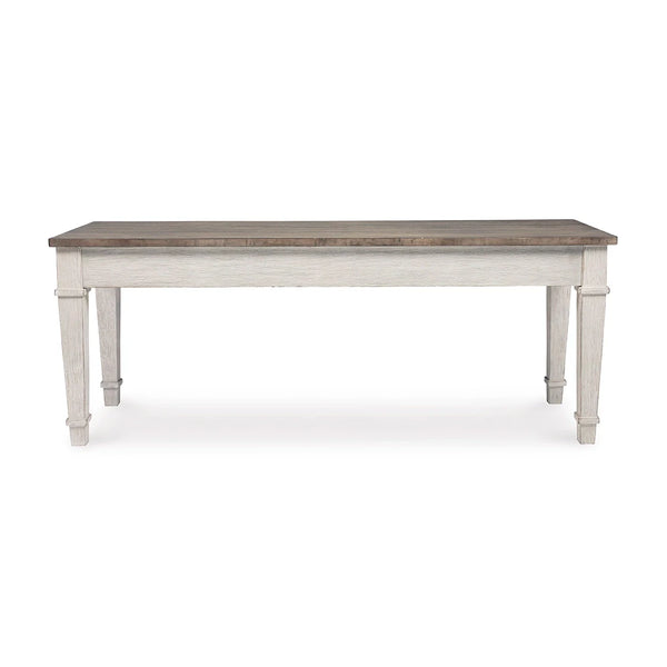 Ashley UAE wooden bench Skempton brown white tones farmhouse furniture