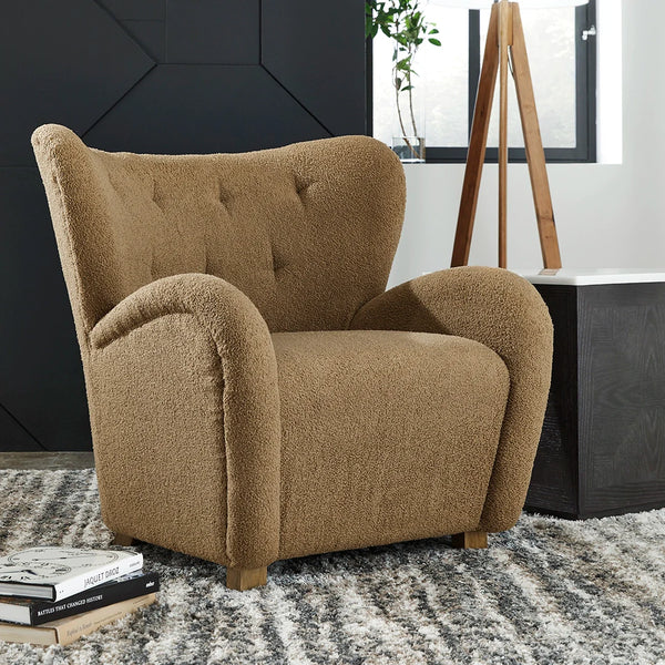 Larbell chair in rich brown color with timeless design ��� accent chair Ashley UAE